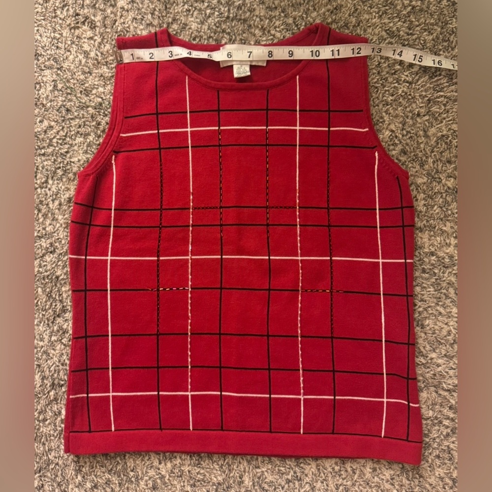 Casual Corner Red Plaid Women's Top